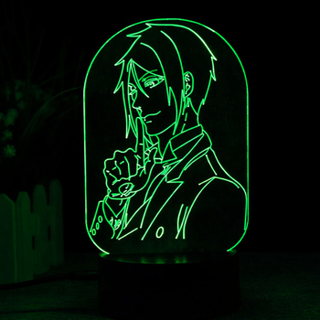 Акриловый 3D Светильник RGB Темный Дворецкий Себастьян Black Butler Sebastian 18 см