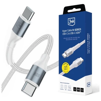 Кабель 3mk Hyper Cable N-Series USB-C to USB-C 1m White (5903108680219)