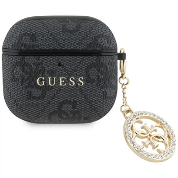 Чохол для навушників Guess 4G Strass Charm для AirPods 4 Black (GUA4P4E4CDK)