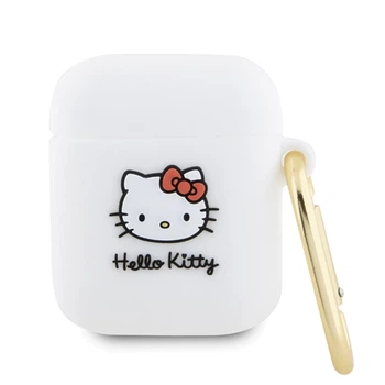 Чехол Hello Kitty Silicone 3D Kitty Head для AirPods 1/2 Белый (Hel000073-0)