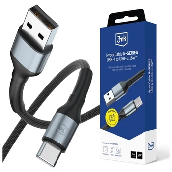 Кабель 3mk Hyper Cable N-Series USB-A to USB-C 1m Black (5903108680257)
