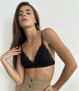 Жіноче мереживне бра без кісточок DABI Free (70-75АВ) Чорний (dabi1249)