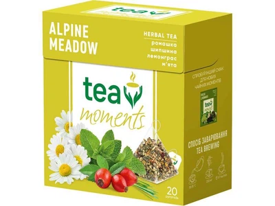 Чай фасований фруктовий та трав`яний TEA MOMENTS «Alpine Meadow» 1,8г з м’ятою, ромашкою, лемонгр. Та 20 пакетиків