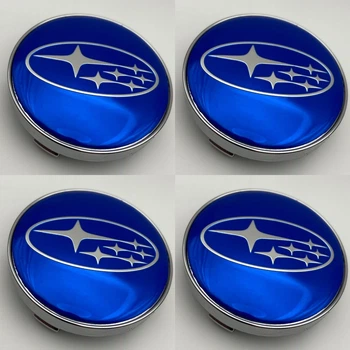 Колпачки Subaru 56 мм 52 мм синие заглушки в диски субару