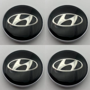 Колпачки с логотипом Hyundai 68 мм 62 мм черные заглушки в диски хюндай