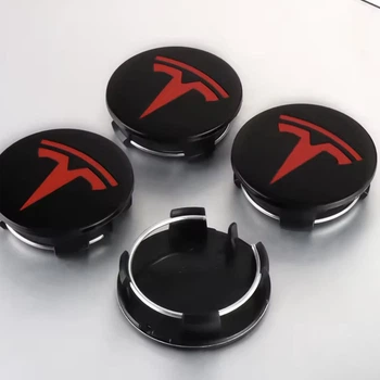Колпачки на литые диски Tesla 6005879-00-A 57 мм 50 мм черные красные заглушки в диски тесла