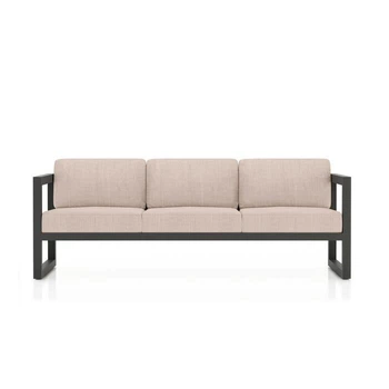 Диван металлический в стиле Лофт Loftaro Sofa Dim Steel 105 Мокко 200 × 70 × 80 см