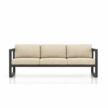 Диван металлический в стиле Лофт Loftaro Sofa Dim Steel 101 бежевый 200 × 70 × 80 см