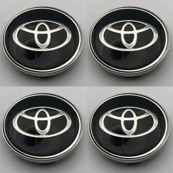 Колпачки c логотипом 68 мм 62 мм черные Toyota тойота заглушки