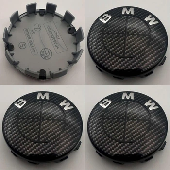 Колпачки заглушки на литые диски BMW бмв черные каобон 36136783536 68 мм 65 мм заглушки