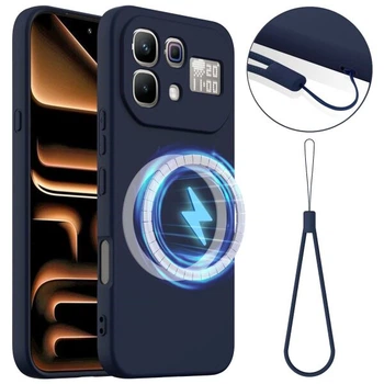 Защитный чехол Deexe Silicone Case with MagSafe для Infinix Note 60 Pro / Note 60 - Dark Blue