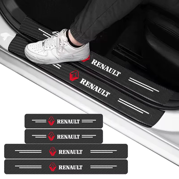 Защитная пленка накладка на пороги для Renault керный карбон Рено наклейки светоотражающие надписи