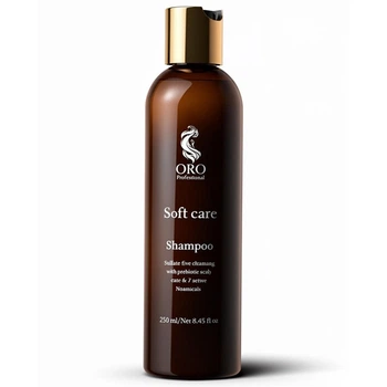 Бессульфатный шампунь для чувствительной кожи головы ORO Professional Soft Care 250 мл — мягкое очищение, органический состав, без сульфатов