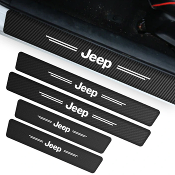 Защитная пленка накладка на пороги для джиип Jeep Черный Карбон наклейки светоотражающие надписи