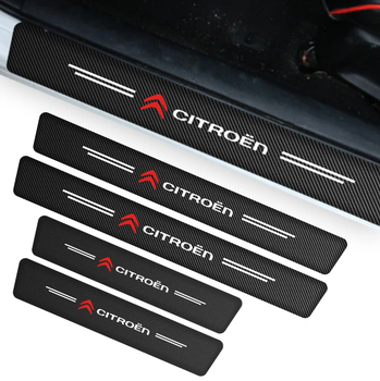 Защитная пленка накладка на пороги для Citroen ситроен Черный Карбон наклейки светоотражающие надписи
