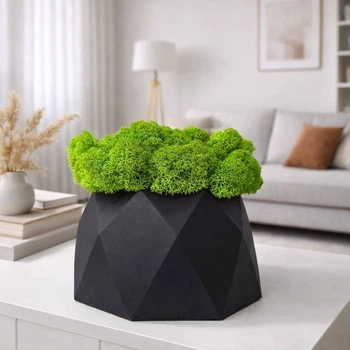 Кашпо Crystal Moss большое со стабилизированным мохом 145×90 мм