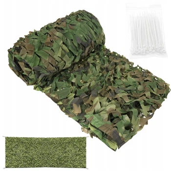 Маскова сітка Gardlov Woodland 3 x 6 м, тенева та захисна, водостійка, посилені краї + 100 стяжок у комплекті (27385)