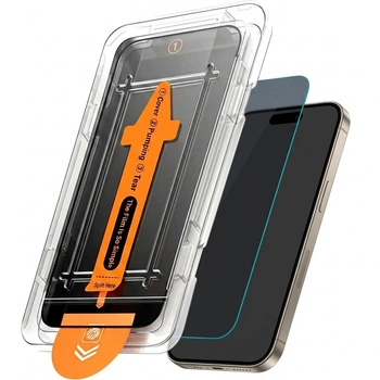 Защитное стекло антишпион на iphone 16 plus / 15 plus / 15 pro max самоклеющееся с олеофобным покрытием на весь экран 9D Shieldy