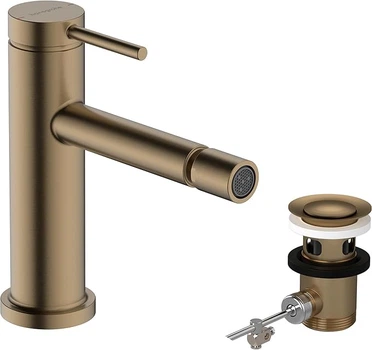 Змішувач hansgrohe Tecturis S для біде, бронза 73201140 із зливним гарнітуром