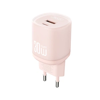 Сетевое зарядное устройство XO L151 30W 1xUSB-A+1xUSB-C Розовый (XO-L151-Pink)