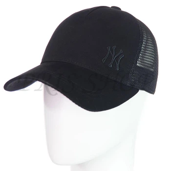 Бейсболка летняя с сеткой unisex кепка брендовая из хлопка универсальная New York Bth20893 L / 57-58 Черный