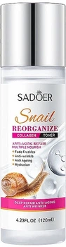 Тонер для лица с коллагеном и экстрактом слизи улитки Sadoer Snail Reorganize Collagen Toner,120 мл (6976068951162)