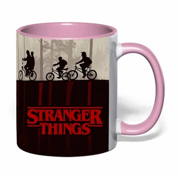 Чашка с печатью "Очень странные дела / Stranger Things" №12 (цвет розовый) (40832)