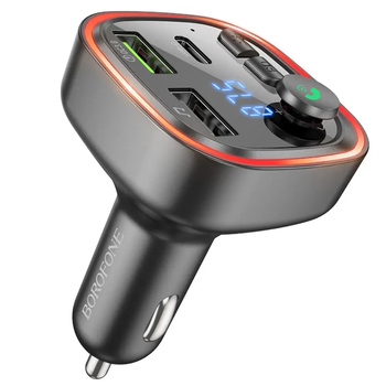 Автомобільний FM-трансмітер BOROFONE BC48 Broad QC3.0 car BT5.0 FM transmitter 18W Black (6941991104039)
