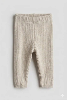 Повзунки в рубчик для дівчинки H&M 1131075-017 050 см (0-1 months) бежевий