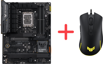 Материнська плата Asus TUF GAMING Z790-PLUS WIFI (s1700, Intel Z790, PCI-Ex16)+ Миша Asus TUF Gaming M3 Gen II USB Black у подарунок!