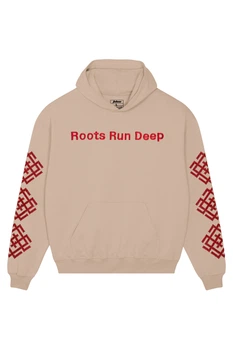 Худі оверсайз з вишивкою Tree of Life Beige 3XL