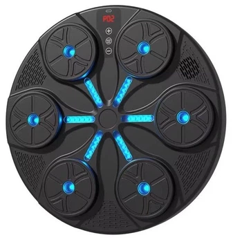 Тренажер для бокса с Bluetooth и LED подсветкой, музыкальный для развития реакции, скорости удара и координации для детей и взрослых черная