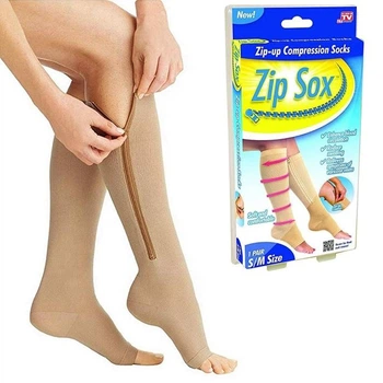 Гольфи компресійні Zip Sox від варикозу на блискавці, Гольфи від варикозу, панчохи компресійні L/XL