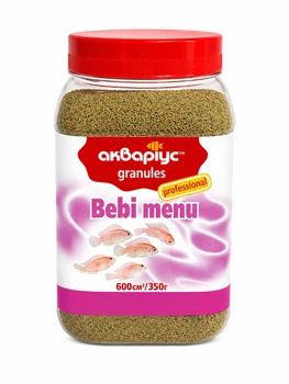 Корм для аквариумных рыб Аквариус Бейби меню для мальков (Bebi menu) - 600 мл (350г)