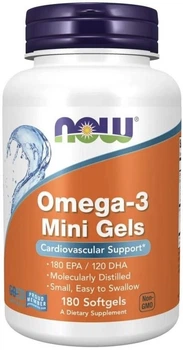 Дієтична добавка NOW Foods – Omega-3 Mini Gels, 180 м'яких капсул (733739016850)
