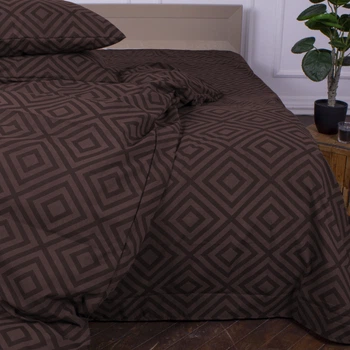 Простынь MirSon Ranforce Elite 17-0624 Geometry Brown 200*220