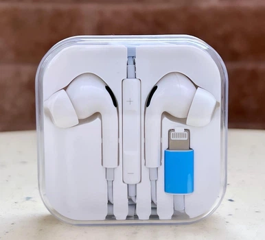 Наушники вакуумные Lightning EarPods Bluetooth iPhone 5 - 14 Pro Max iPad