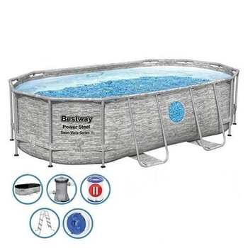Басейн каркасний Bestway Power Steel Svim Vista Series 549х274х122 см 13430 л Сірий (56716)