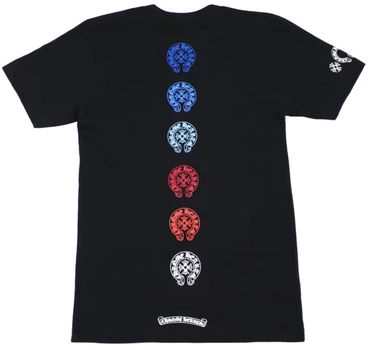 Футболка Chrome Hearts Черная футболка Chrome Hearts с вышивкой логотипа на кармане и цветным принтом на спине женская хлопковая S Чорна (2594339534)