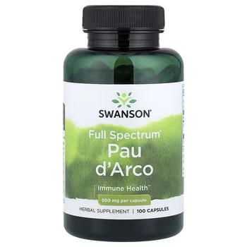 Кора По Д'арко, 500 мг, Full Spectrum Pau d'Arco, Swanson, 100 капсул