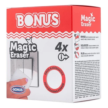 Губка меламиновая для мытья и чистки Bonus Magic Eraser 4 шт Меламиновая губка для чистки