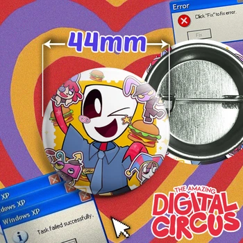 Значок Гэнгл из веб-сериала Удивительный цифровой цирк / The Amazing Digital Circus. №68. 44мм