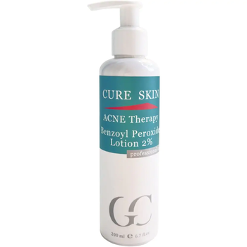 Антибактеріальний лосьйон проти акне з бензоїлом пероксидом Cure Skin Benzoyl Peroxide Lotion 200 мл