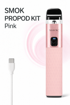 POD-система электронная сигарета Smok PROPOD KIT Pink под система 800 мАч Смок Пропод Кит электронка до 22 Вт с верхней заправкой 2 мл розовая