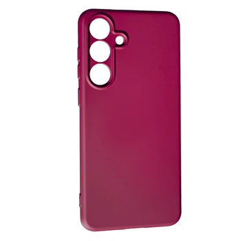 Силиконовый чехол SMTT для Samsung Galaxy S25 FE с микрофиброй Бордовый