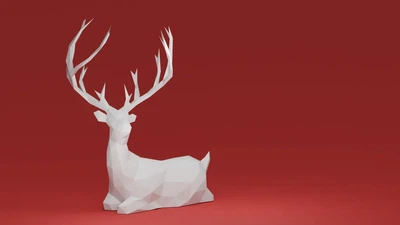 Полігональна статуетка олень для інтер'єру. Aivory