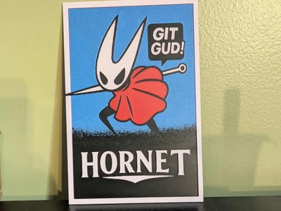 Постер-картина Hornet з гри Hollow Knight з написом Git Gud. Aivory
