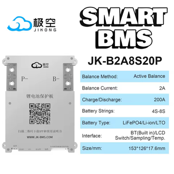 Інверторна плата Smart BMS JK-B2A8S20P 200A 4S-8S з активним балансиром 2A Bluetooth LiFePO4 Li-Ion LTO