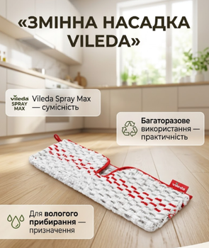 Сменная насадка для швабры-распылителя Vileda Spray Max универсальная сменная насадка для влажной уборки