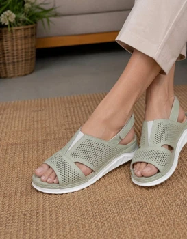 Жіночі босоніжки прошиті натуральна шкіра з перфорацією DJUS SHOES Оливковий 41 розмір (26 см.)
